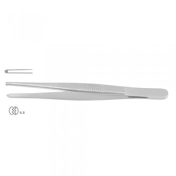 Fine Pattern Dissecting Forceps 1 x 2 Teeth Stainless Steel, 16 cm - 6 1/4"